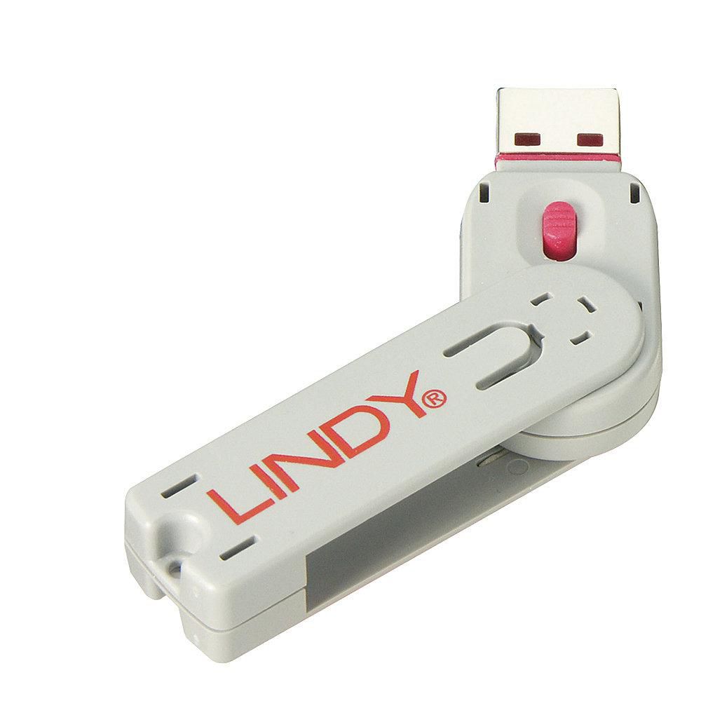 Lindy USB Port Blocker PINK -Key 40620 40620 - eet01