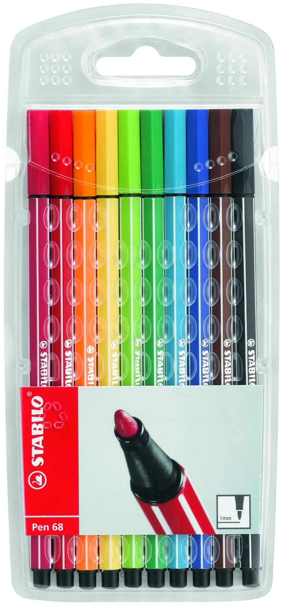 stabilo Pen 68 Wallet Asst Colours (pk10) 6810/pl - AD01
