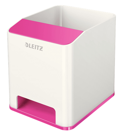 esselte Leitz Wow Duo Colour Sound Pen Holder Pink 536310023 (pk1) 53631023 - AD01