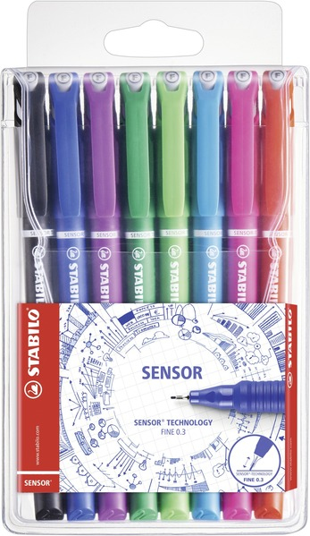 stabilo Sensor Fineliner Assorted Colours Pk8 189/8 - AD01