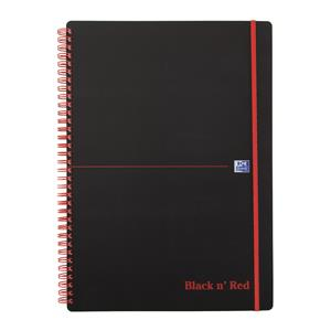 hamelin Black N Red Notebook A4 Recycled Wirebound 140 Page Pp Pk5 100080167 - AD01