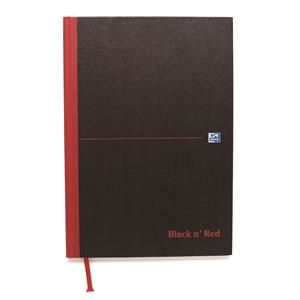 hamelin Black N Red Casebound Hardback Notebook A-z Ruled A4 Pk5 100080432 - AD01