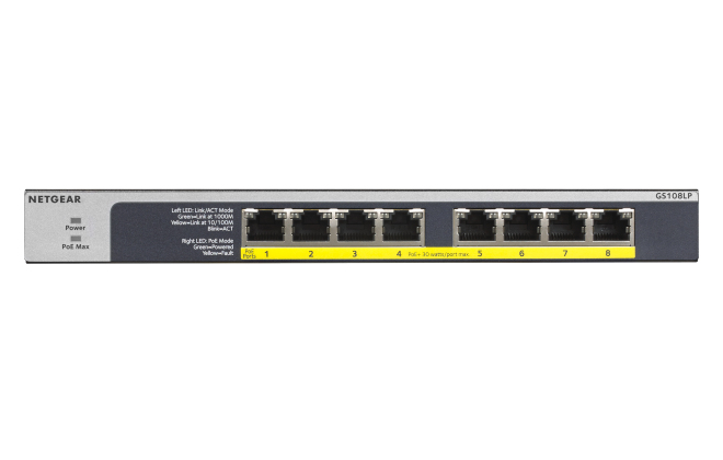 Netgear                          8-port Flex Unmanaged Switch        Gigabit Ethernet Poe/poe+        In Gs108lp-100eus