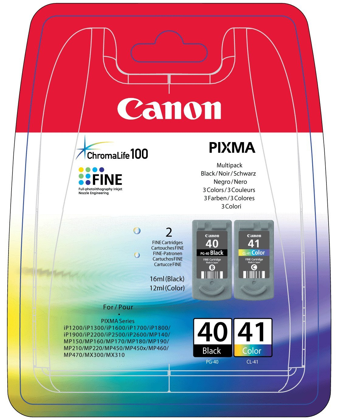 0615b043 canon Pg40 & Cl41 Multipack (2 Carts) - AD01
