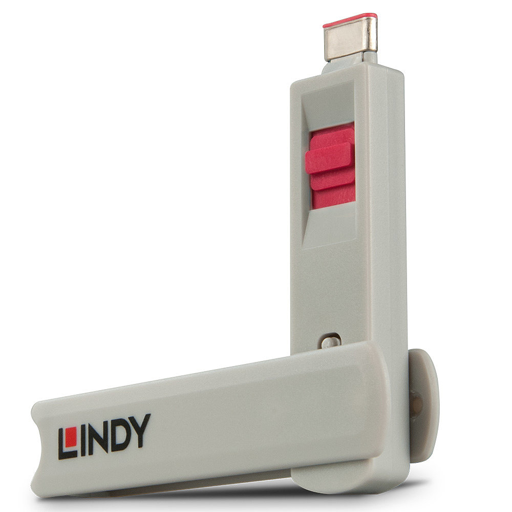 40425 Lindy USB Type C Port Blocker Key. Pink. 4pack Factory Sealed