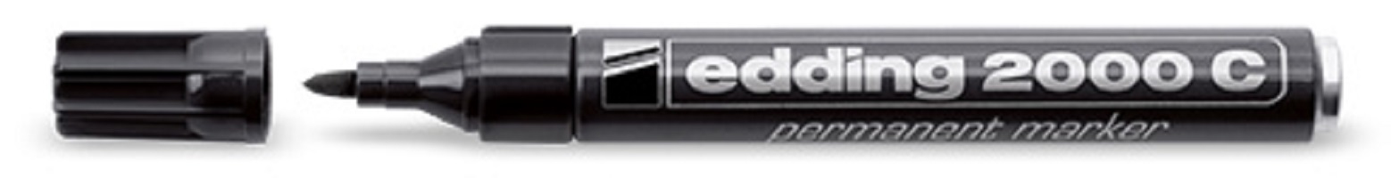 edding Edding 2000 C Permanent Marker Bullet Tip 1.5-3mm Black Pk10 4-2000c001 - AD01