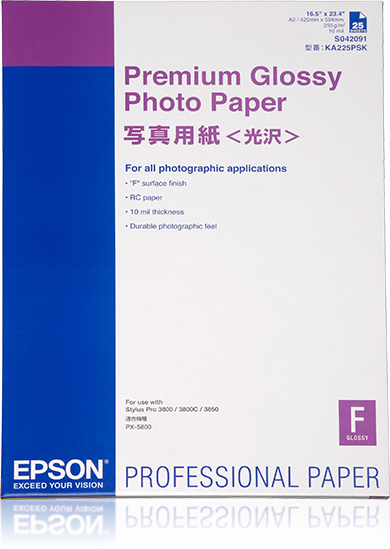 A2 Premium Glossy Photo Paper (25 Sh C13s042091 - WC01