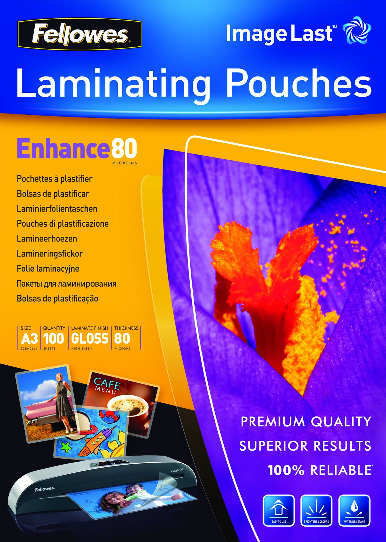 5306207 fellowes Il Laminating Pouch A3 80mic 100pk - NA01