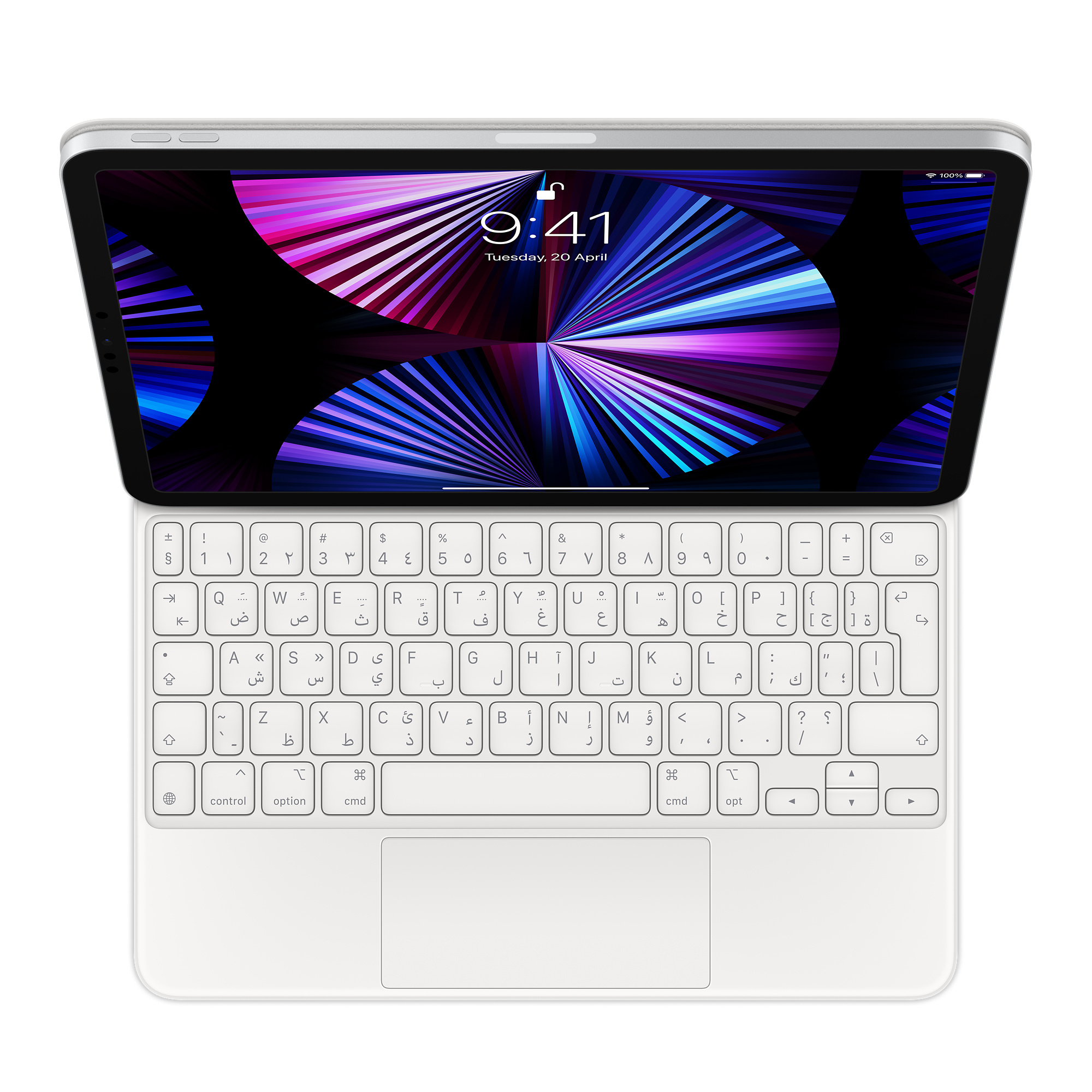 Apple - Smart Keyboard And Penci Magic Keyb For Ipad Pro 11in        3rd Gen Ipad Air 4th Gen Arab Wh    Mjqj3ab/a