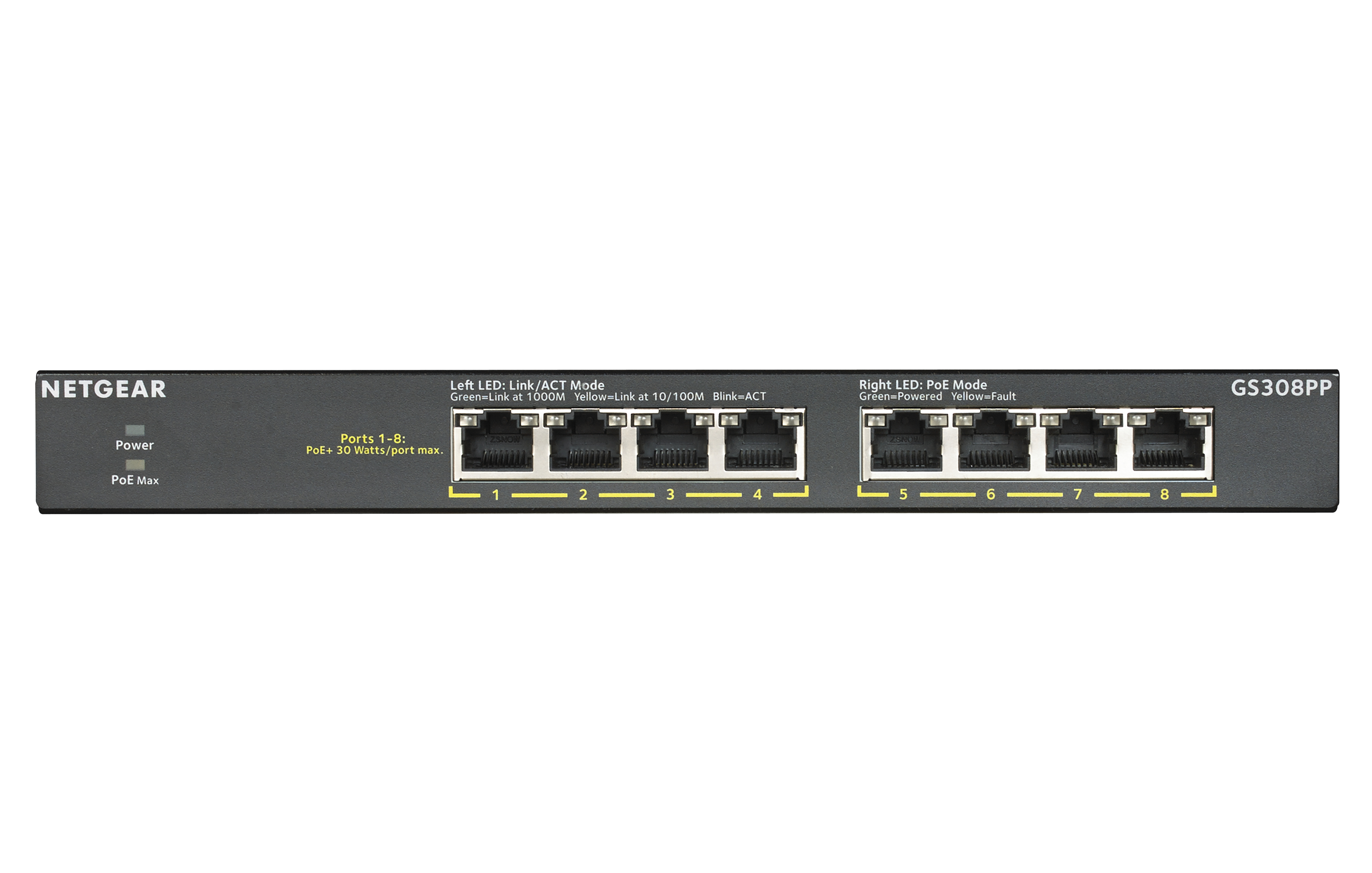 Netgear                          8-port Gb Poe+ Flex Switch          Fanless                             Gs308pp-100eus