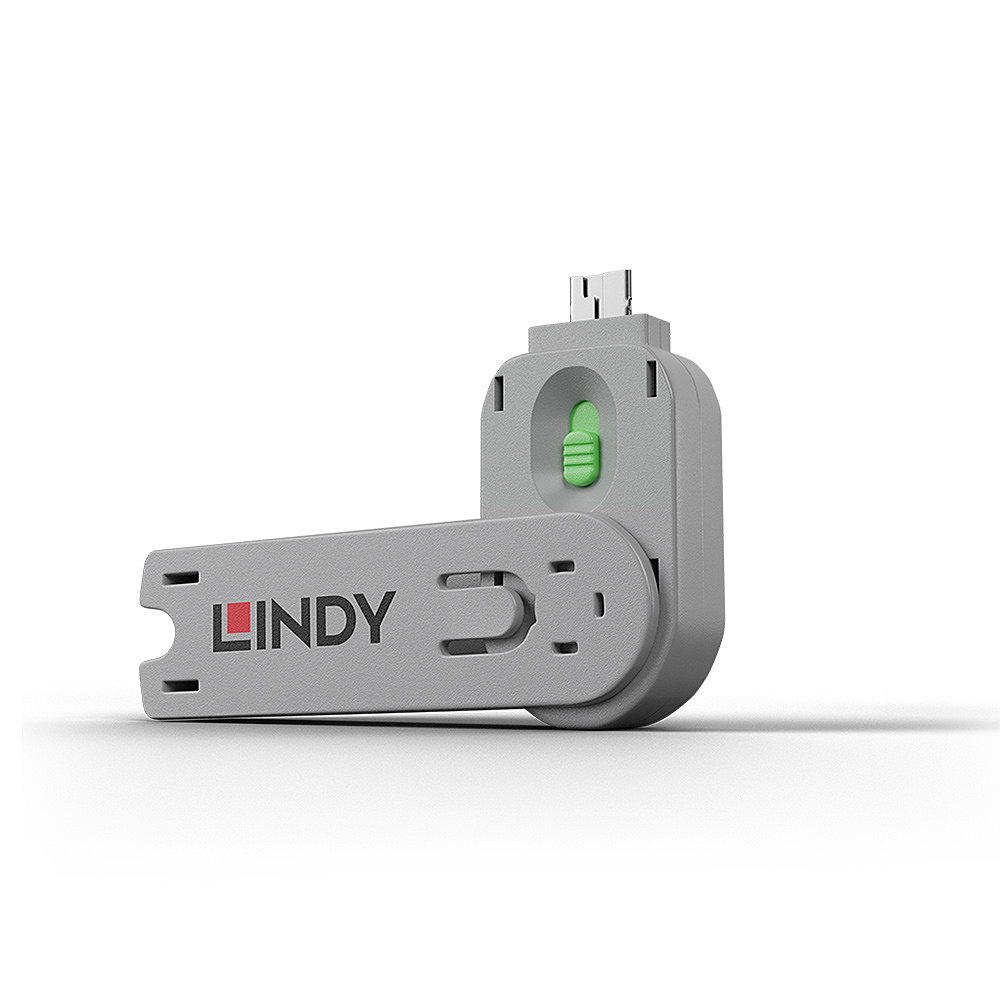 40621 Lindy Port Blocker Key USB Type A Green Factory Sealed