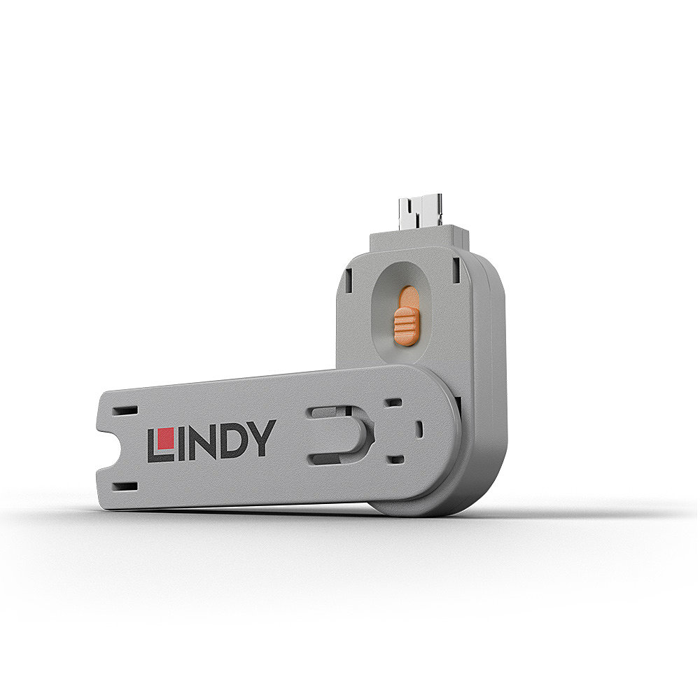 40623 Lindy Port Blocker Key USB Type A Orange Factory Sealed