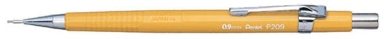 P209 pentel Pentel 209 Automatic Pencil 0.9mm Lead Yellow P209 - (pk12) - AD01
