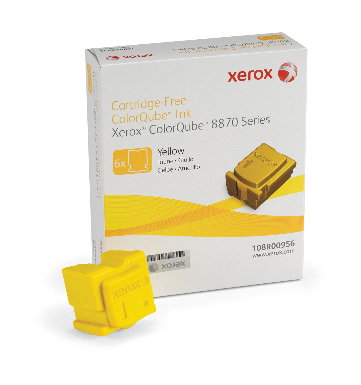 108r00956 xerox Xerox 8870 Yellow 6 Pk Wax Stick - AD01