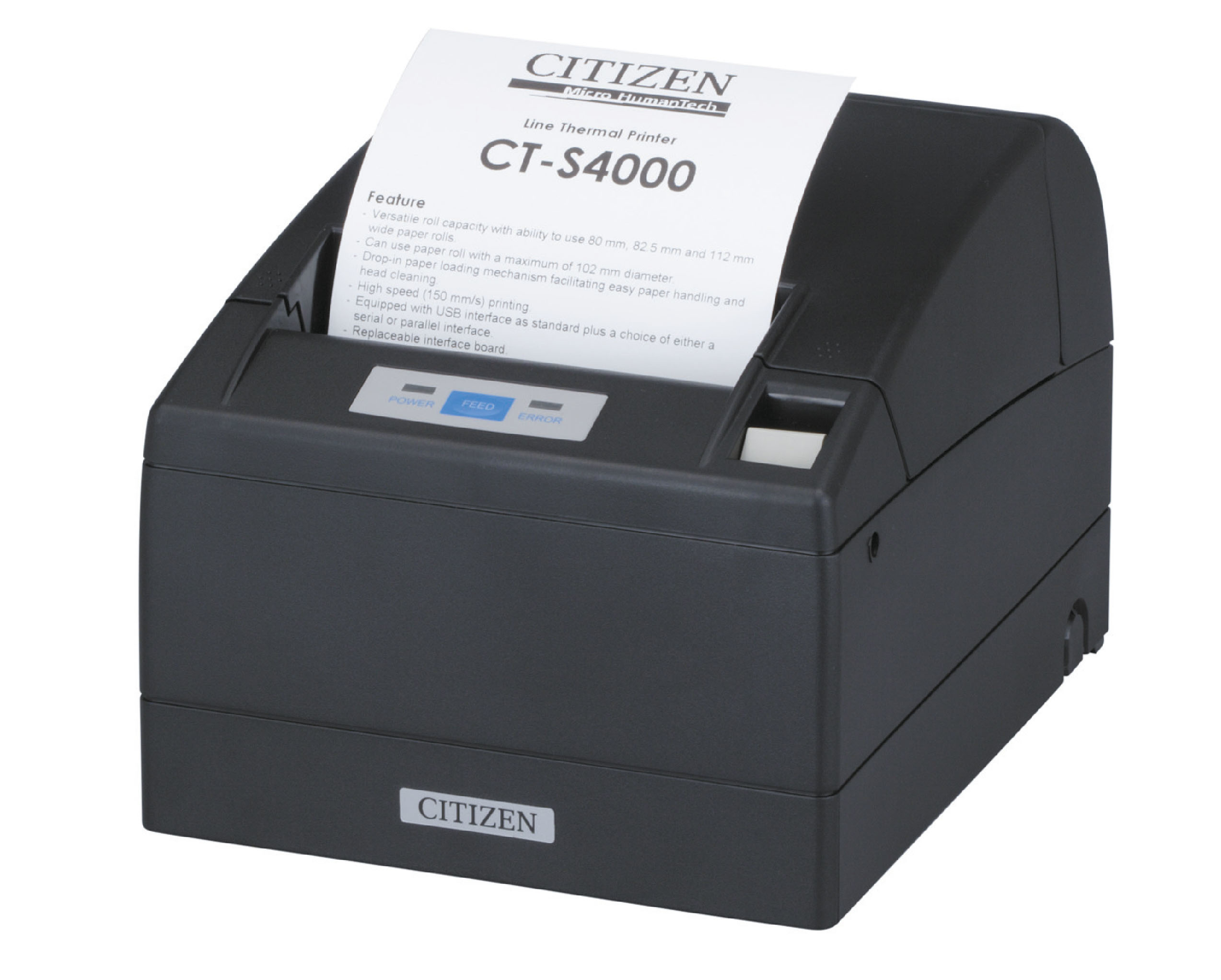 Citizen - Pos                    Ct-s4000 Printer Usb Black          Internal 230v Psu/ Pne Sensor       Cts4000usbbk