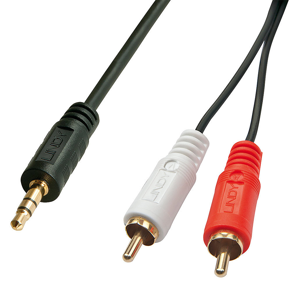 1m  3.5mm Jack To 2 X Phono Male 35680 - WC01