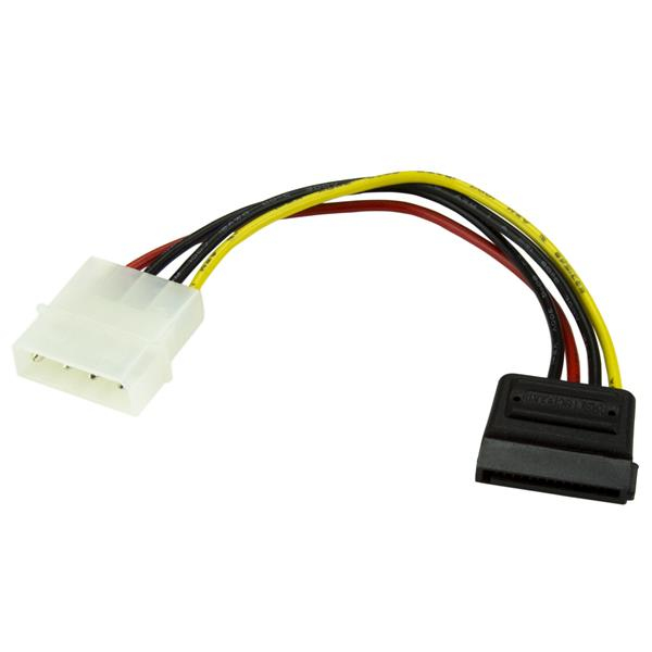 StarTech.com 6in 4 Pin LP4 To SATA Power Cable Adapter - LP4 To SATA - 6in LP4 To SATA Cable - 4 Pin To SATA Power - Power Cable - SATA Power (M) To 4 PIN Internal Power (M) - 0.2 M - For P/N - C2000