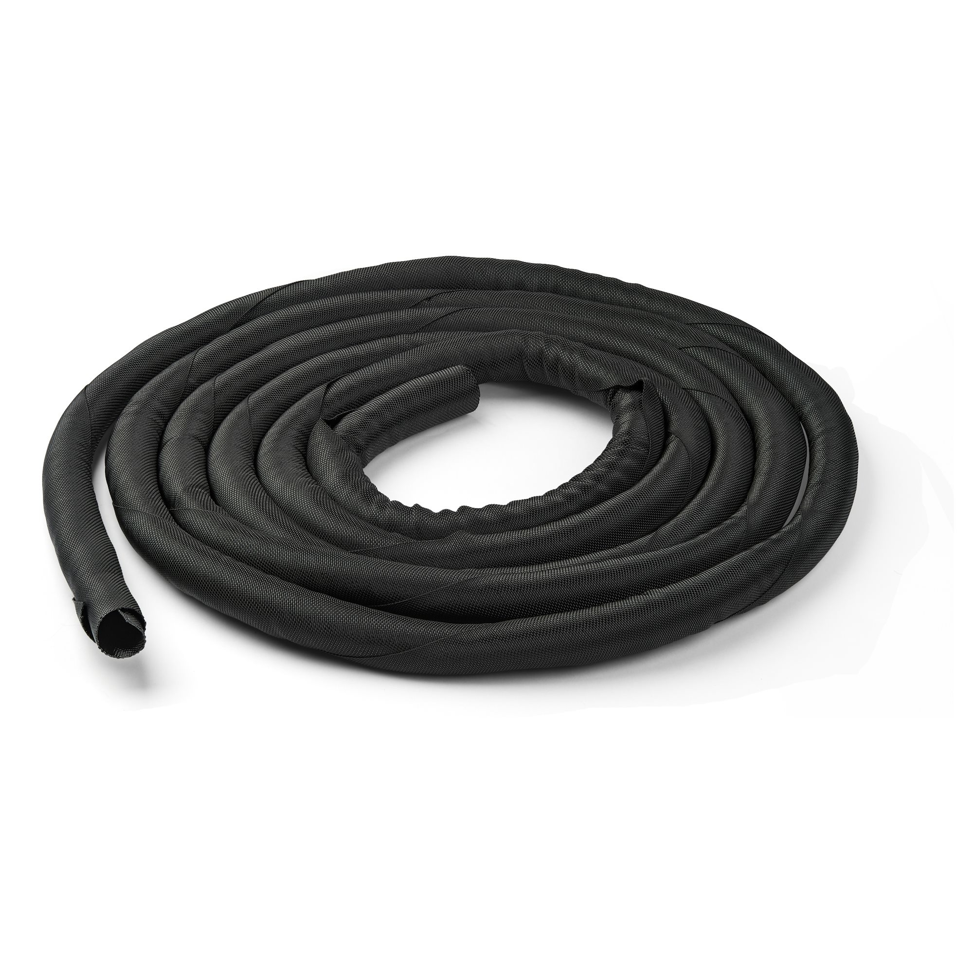 StarTech.com 15' (4.6m) Cable Management Sleeve, Flexible Coiled Cable Wrap, 1-1.5" Diameter Expandable Sleeve, Polyester Cord Manager/Protector/Concealer, Black Trimmable Cable Organizer - C - C2000