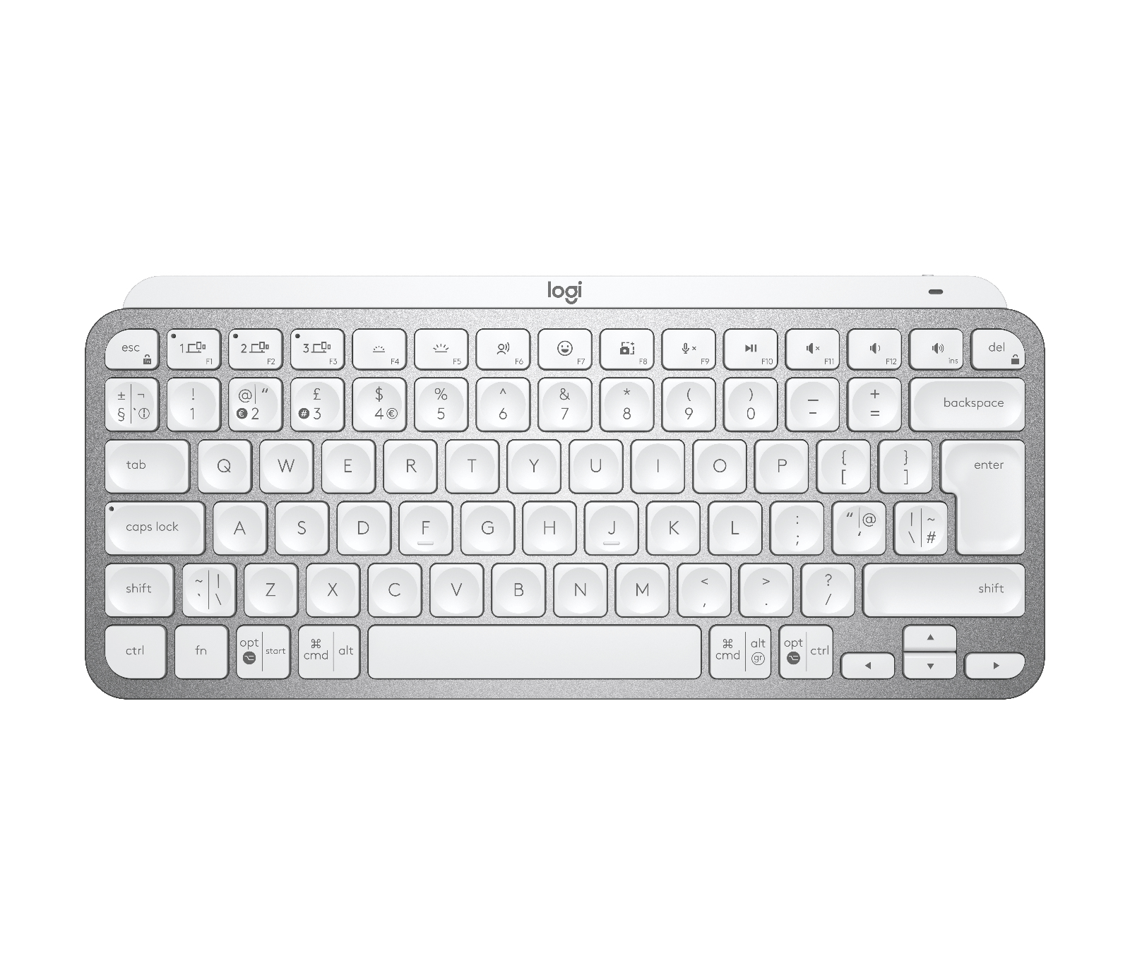 logitech Logitech Mx Keys Mini Rf Wireless Bluetooth Qwerty English Keyboard Pale Grey 920-010496 - AD01
