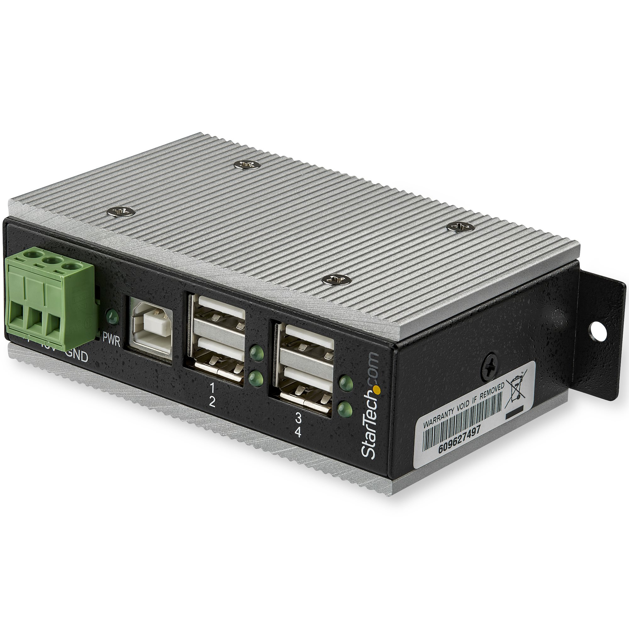 Startech - Io Networking         4-port Industrial Usb Hub - Usb     2.0-15kv Esd Protection Metal       Hb20a4ame