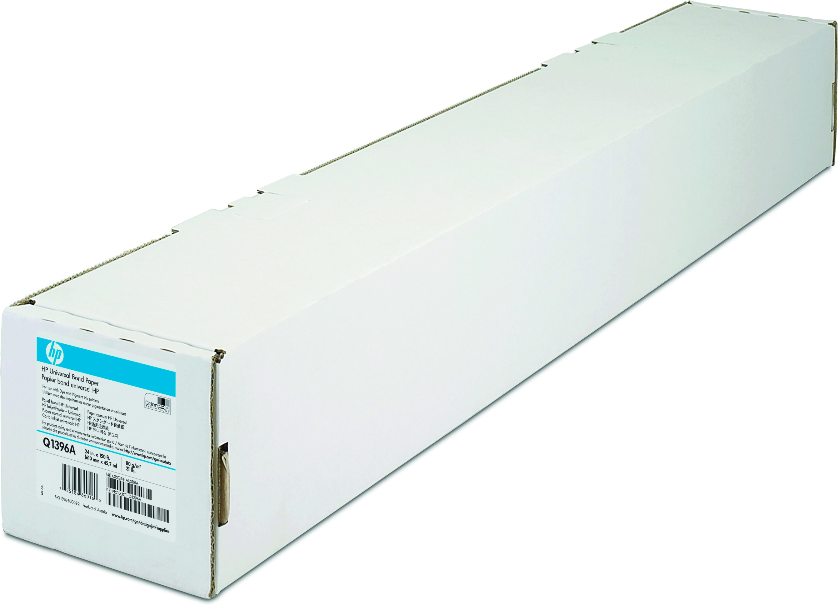 HP Hp Bond Paper White Inkjet 80g/m2 610mm X 45.7m 1 Roll - Q1396a Q1396a - AD01