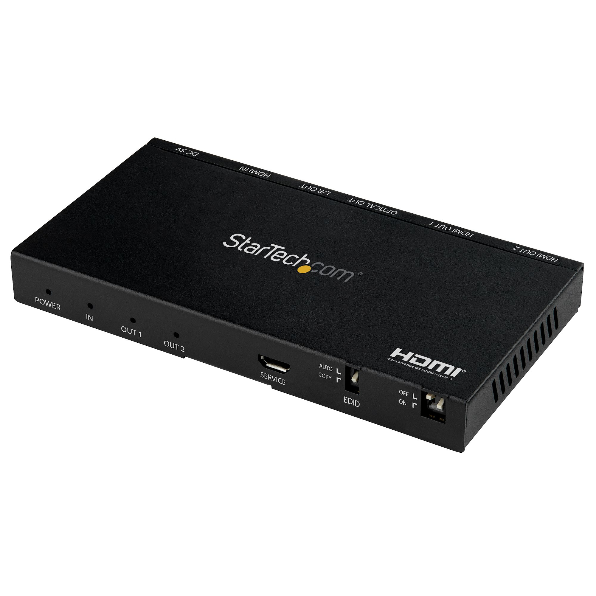 StarTech.com 2-Port HDMI Splitter (1x2), 4K 60Hz UHD HDMI 2.0 Audio Video Splitter W/ Scaler & Audio Extractor (3.5mm/SPDIF), Dual HDMI Splitter (1-In 2-Out), EDID Copy, TV/Projector - Suppor - C2000
