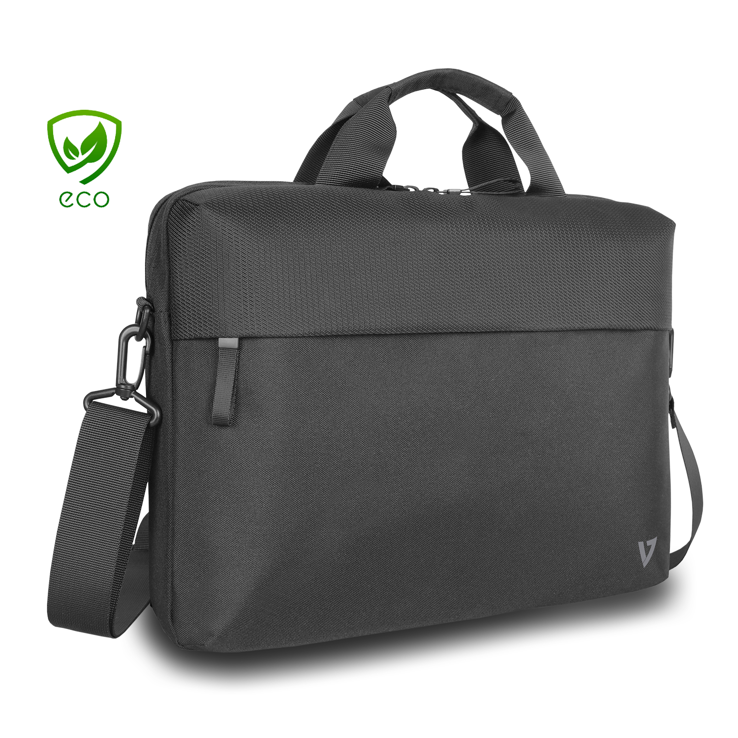 V7 - Bags                        16in Ecofriendly Rpet Briefcase     Topload Professional Black          Ctp16-eco2