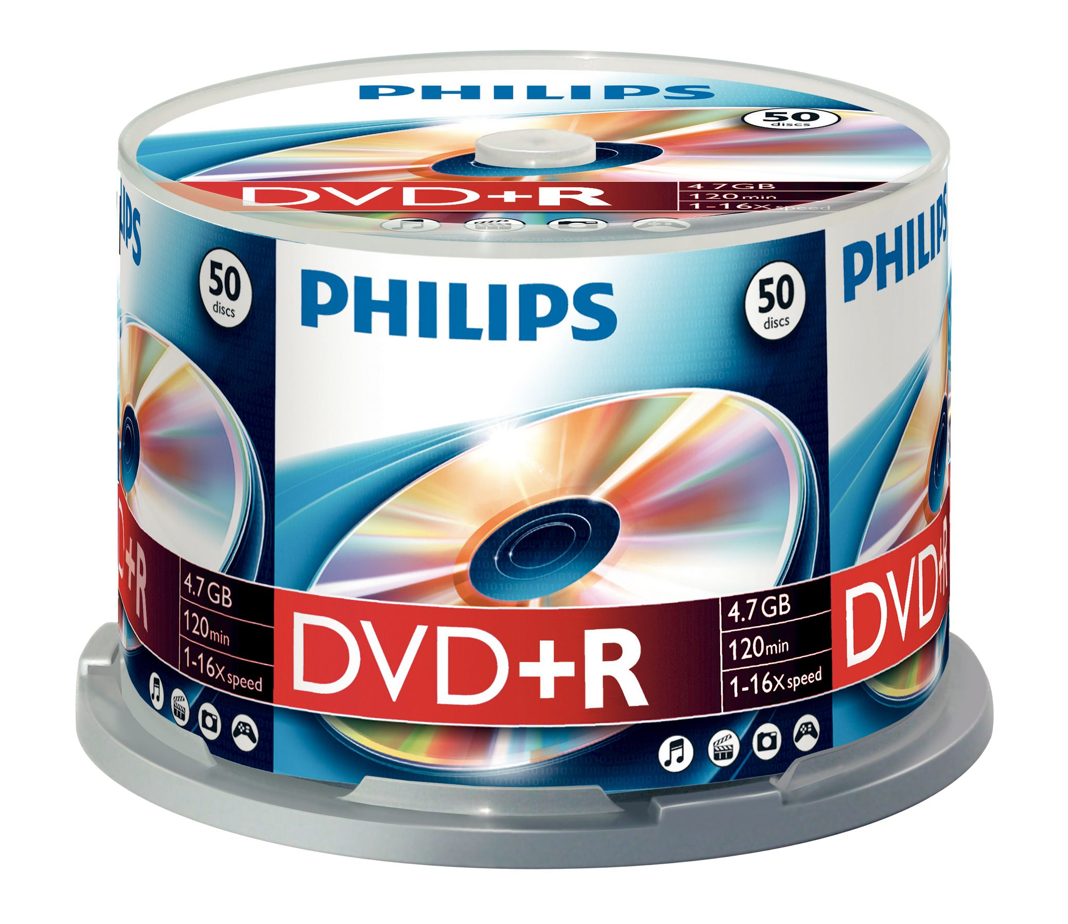 Philips 50 x DVD+R 4.7GB/120 min. DVD+R DR4S6B50F/00, 4.7 GB,  DR4S6B50F/00 - eet01
