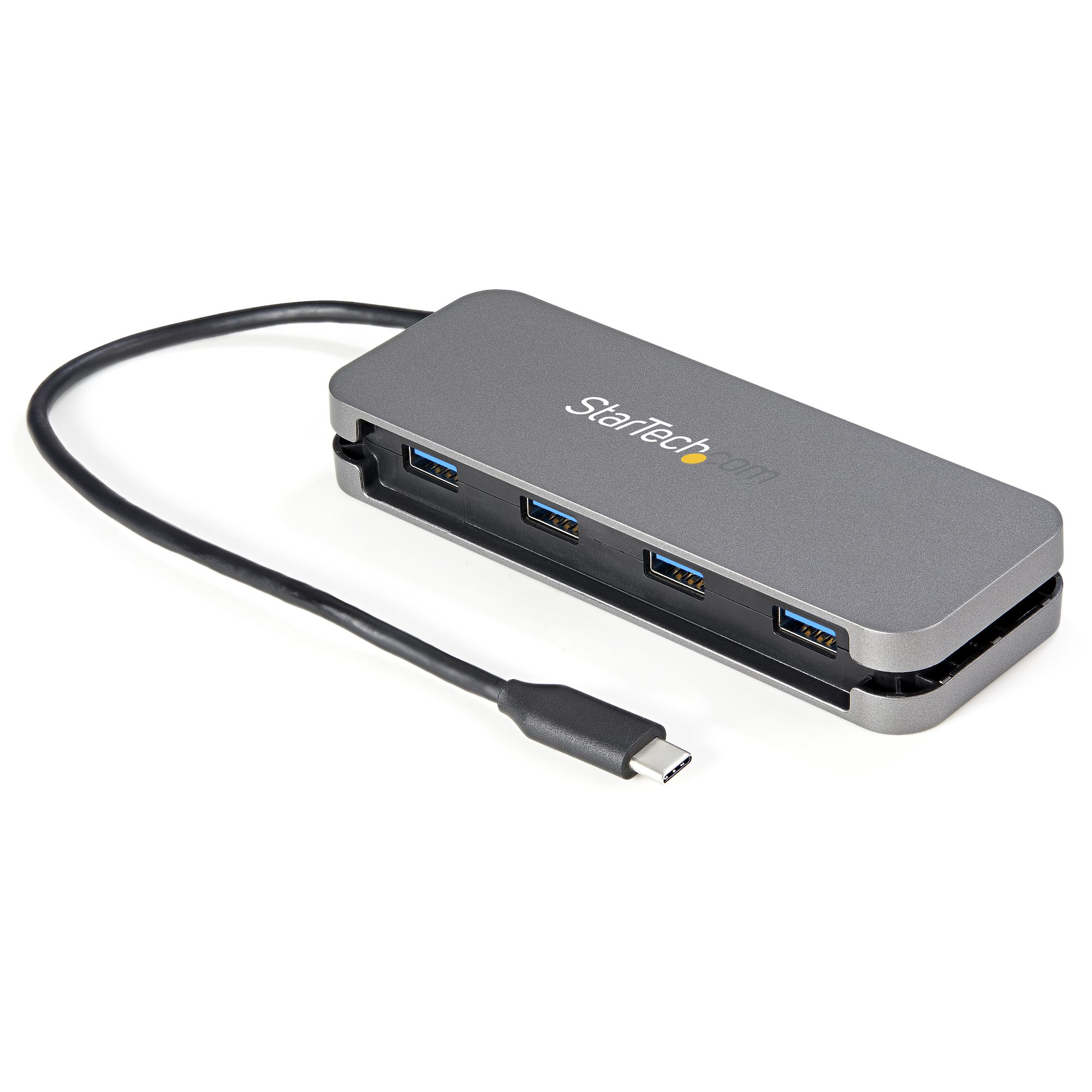 StarTech.com 4 Port USB C Hub - 4x USB-A - 5Gbps USB 3.0 Type-C Hub (USB 3.2/3.1 Gen 1) - Bus Powered - 11" Long Cable W/ Cable Management (HB30CM4AB) - Hub - 4 X USB 3.2 Gen 1 - Desktop HB30 - C2000
