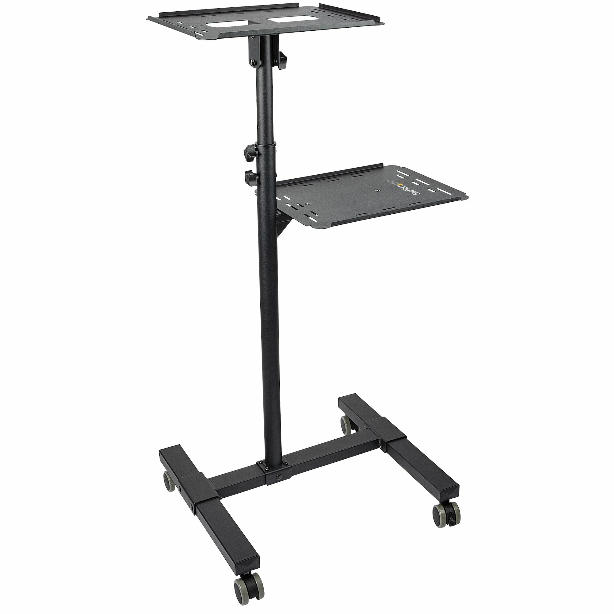 StarTech.com Mobile Projector And Laptop Stand/Cart, Heavy Duty Portable Projector Stand (2 Vented Shelves, Hold 22lb/10kg Each), Height Adjustable Rolling AV Presentation Cart With Wheels -  - C2000