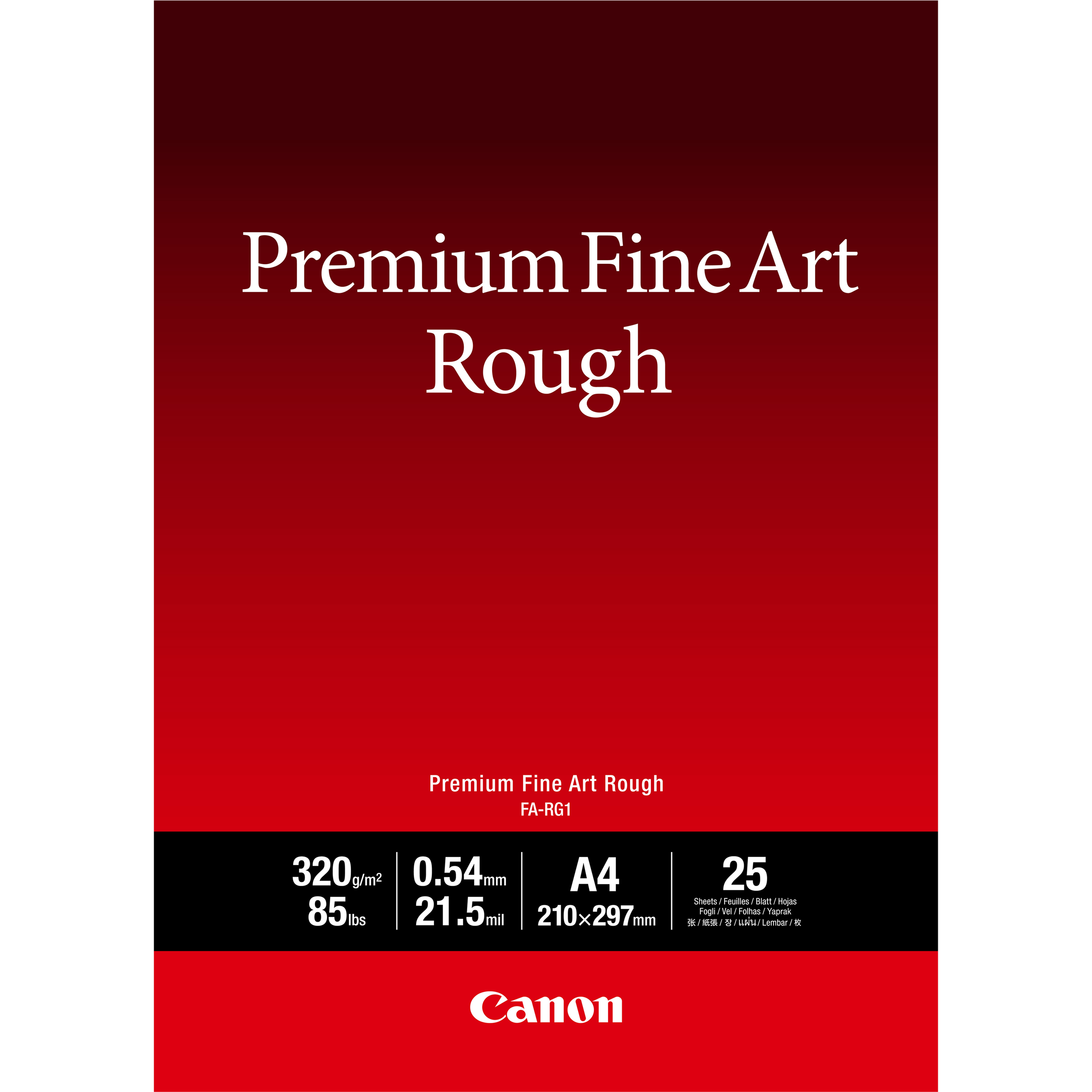 Canon Premium FA-RG1 - Rough - 21.5 Mil - A4 (210 X 297 Mm) - 320 G/m - 25 Sheet(s) Fine Art Paper - For ImagePROGRAF PRO-1000 4562C001 - C2000