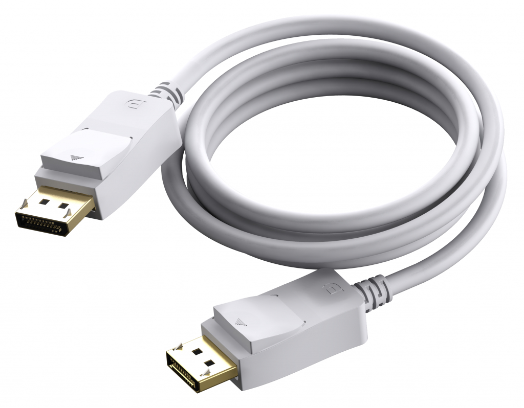 TC 5MDP Vision VISION TECHCONNECT 5M DISPLAYPORT CABLE Engineered Connectivity Solution, White, Displayport 1.2, 4K Compliant, Ferrite Cores, Gold-plated DisplayPort Connectors, Sheath: Outer - C2000