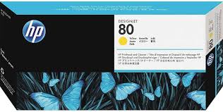 New HP C4823A No 80 Yellow Printhead and cleaner for HP Designjet 1000,1050,1055 Series