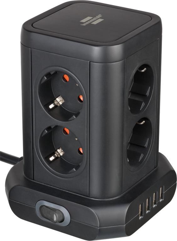 Brennenstuhl 1153560000 power extension 2  M 8 AC outlet(s) Indoor Black  1153560000 - eet01