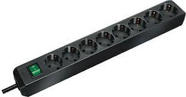 Brennenstuhl Power extension 3 m 8 AC  Outlet(s) Black Eco-Line with  1159300018 - eet01