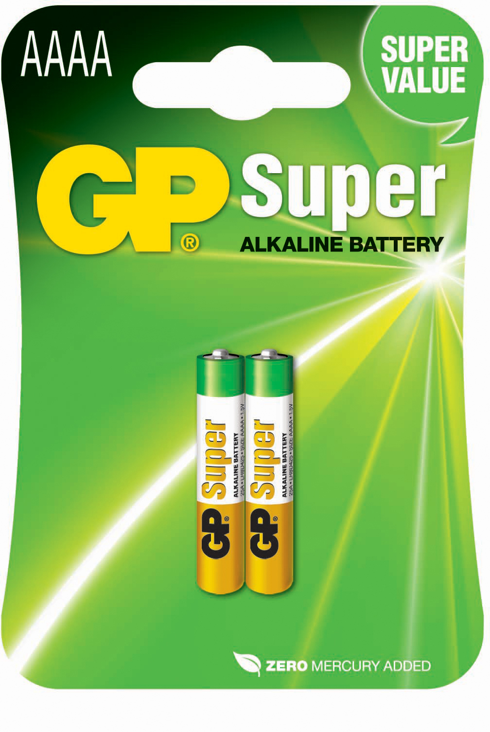GP Batteries SUPER ALKALINE AAAA / LR61 Blister with 2 batteries. 1,5V 151023 - eet01