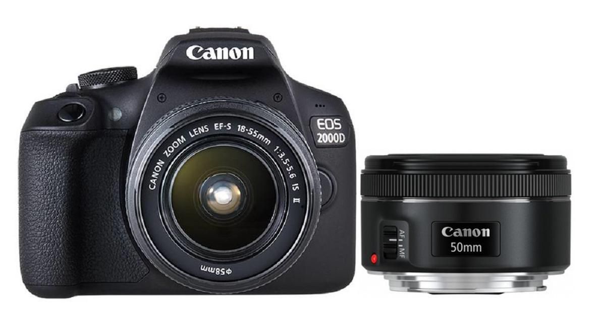 Canon CAMERA EOS 2000D 18-55IS+50MM 1.8S 2728C022 - eet01