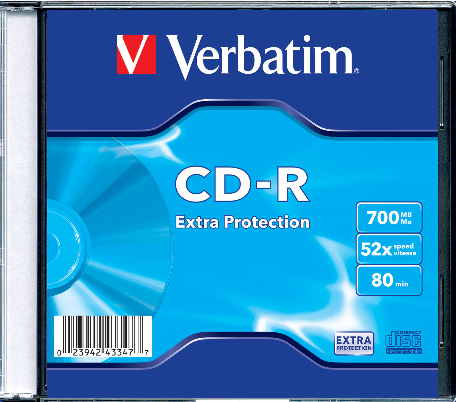 Verbatim CD-R 700MB 52X SINGLE SC  EXTRA PROTECTION SURFACE CD-R  43347 - eet01