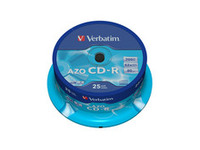 43352 Verbatim AZO CD-R 52X 700MB Crystal 25 Pack - eet01