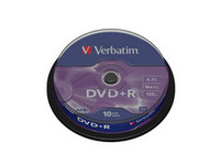 Verbatim DVD+R  16X 4.7GB Branded Matt Silver,10 Pack 43498 - eet01