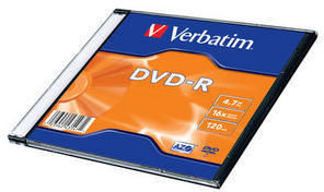 Verbatim DVD-R AZO 4.7GB 16X SINGLE SC  MATT SILVER SURFACE DVD-R  43547 - eet01
