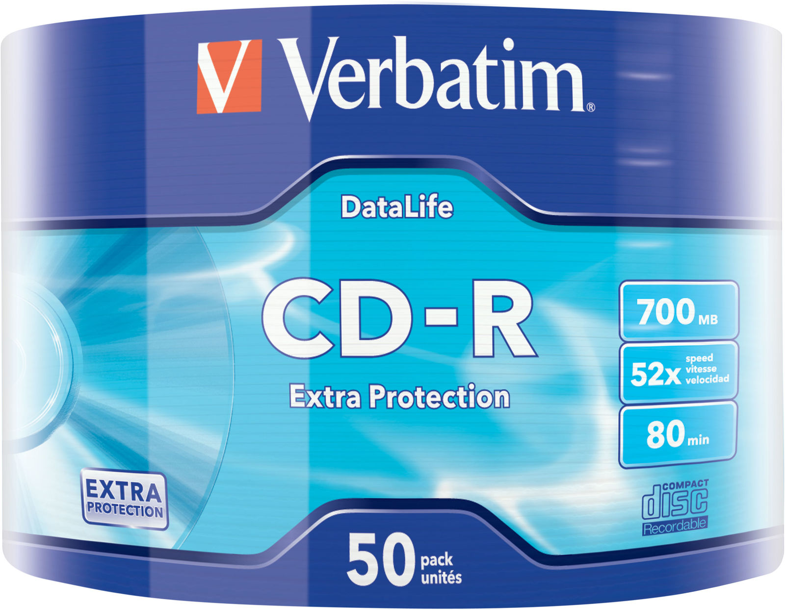 Verbatim CD-R 700MB 52X EXTRA  PROTECTION WRAP CD-R Extra  43787 - eet01