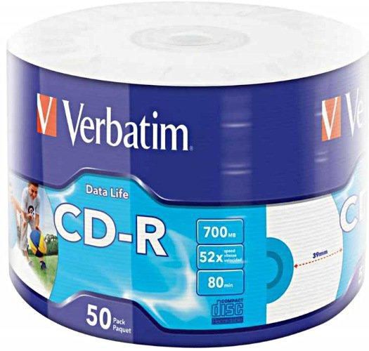 Verbatim CD-R 700MB 52X EXTRA  PROTECTION DATALIFE IJP WRAP  43794 - eet01