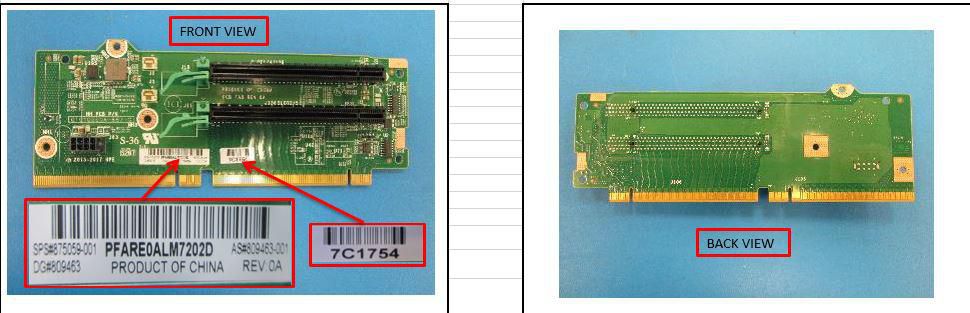 HP Dual x16 PCI Express riser  Board for HPE servers RISER 875059-001 - eet01