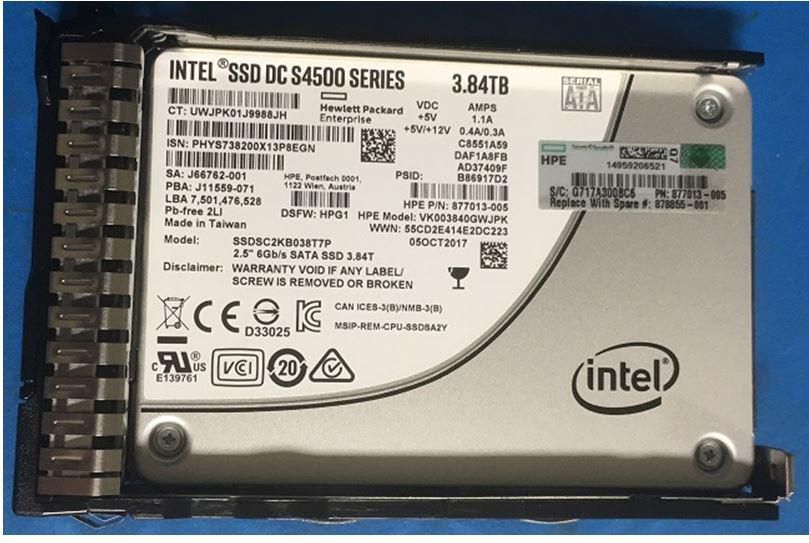 HP SSD 3.84TB 6G SFF SATA RI SC DS 878855-001 - eet01