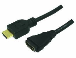 LogiLink HDMI cable, A/M to A/F, 4K/30  Hz, black, 2 m  CH0056 - eet01