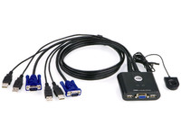 Aten CS22U 2-Port Cable KVM Switch USB and VGA with Remote Port  CS22U-AT - eet01