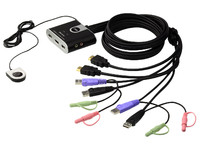 Aten 2 Port USB HDMI KVM Audio Video Dynasync / Auto Switch CS692-AT - eet01