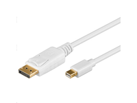 MicroConnect Mini DP - Displayport 2m M-M White cable with gold plugs DP-MMG-180M - eet01