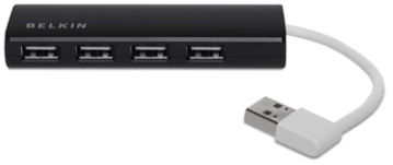 Belkin USB 2.0 HUB 1:4 SLIM Pass BLK F4U042BT, USB 2.0, 480  F4U042BT - eet01